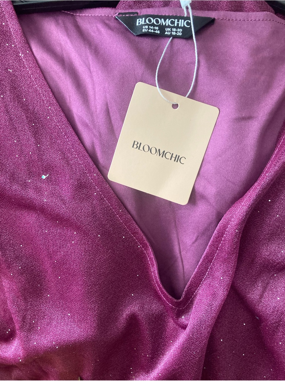 Bloomchic Formal Wine Color Midi Dress Fully Lined. - Picture 5 of 7